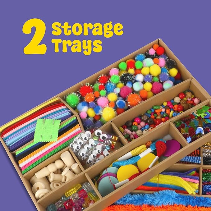 Kid Made Modern Arts and Craft Kit – A DIY 3.8 Pounds of Hobby Craft Supplies & Materials Box for Creative Art Projects for Kids Age 4 5 6 7 8 9 10 11 & 12 Year Old Girls & Boys