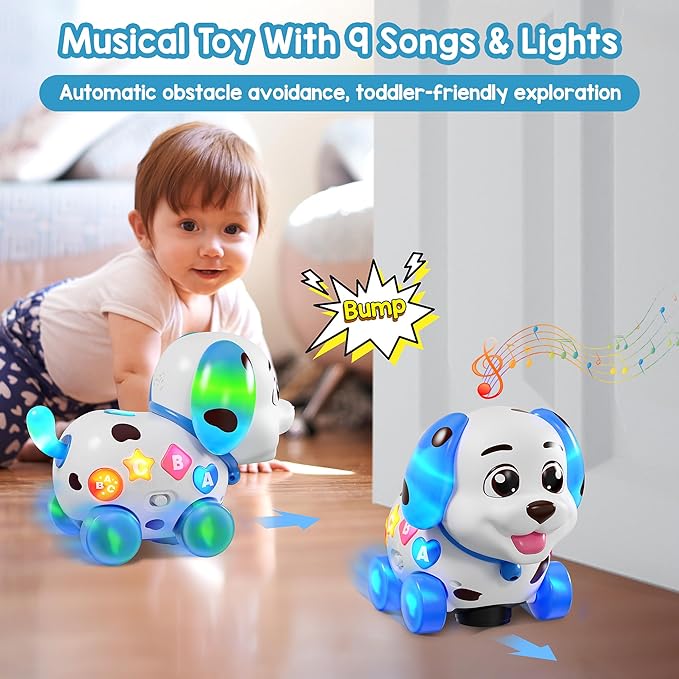 Musical Toy for 1 Year Old Boy Girl, Baby Toys 6-12-18 Months, Puppy Toddler Learning for 1 Year Old Boy Gifts, Bilingual Educational with Music Light, 1st Birthday Gift for Girl, Toddlers