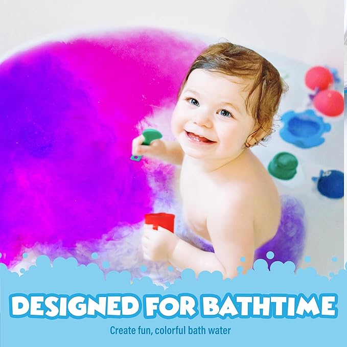 Tub Works® Bath Color Fizzies, 150 Count | Nontoxic & Fragrance-Free | Fizzy, Bath Color Tablets for Kids | Create Fun Bath Colors | Water Tablets in 7 Colors for Variety | Bath Bombs for Kids Bath