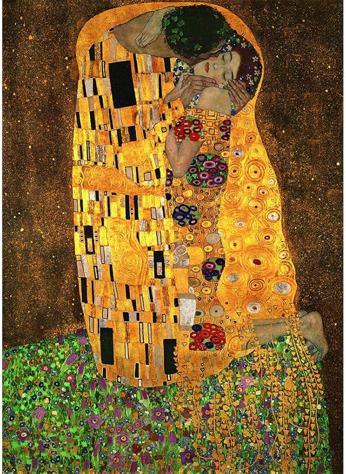 MaxRenard Game Jigsaw Puzzle 1000 Pieces Fine Art The Kiss Klimt Fine Artwork Challenge Family Game Fit Together Perfectly