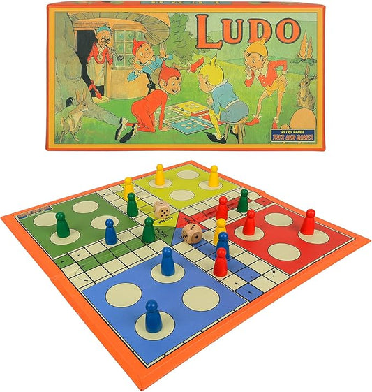Foldable Ludo Board Game Set | Portable Travel-Friendly Family Board Game | Includes 16 Color Tokens, 2 Dice | Indoor/Outdoor Fun for Kids & Adults | Traditional Retro Toy Game
