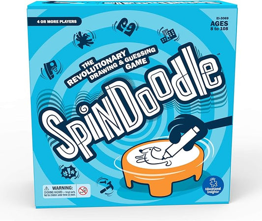 Educational Insights Spindoodle - Fun Board Games for Adults, Teens and Kids, Party Games for Family Game Night, Funny Quick Drawing Game, Guess The Sketch, Groups of 4 Ages 8+