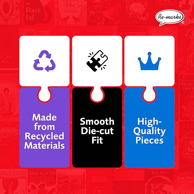 Re-Marks Edgar Allan Poe Literary Jigsaw Puzzle, Fun 1000-Piece Puzzle for All Ages