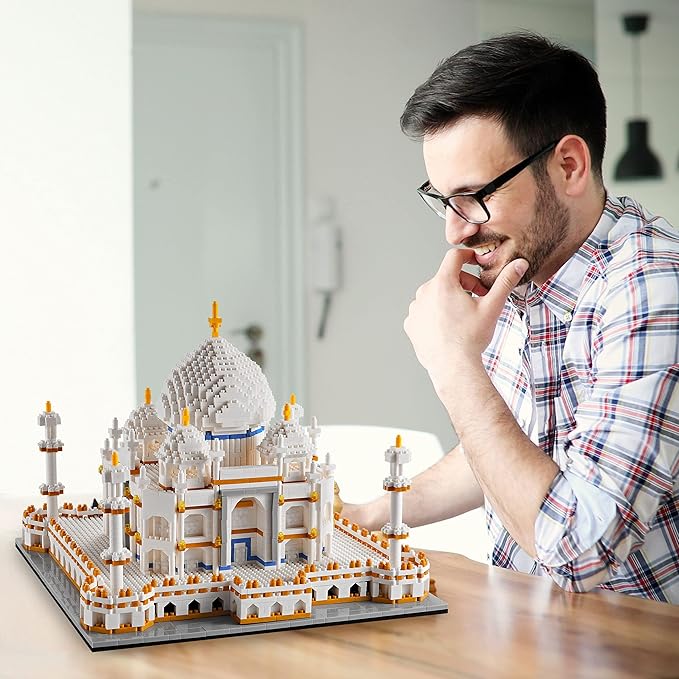Architechture Series for Adults and Teens,Taj Mahal Building Set,Model Contruction Kit 3950 PCS,Micro Block Set,New Seven Wonders,Landmark Model