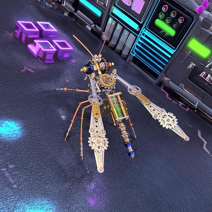 Metal Insect Bug Mechanical Steampunk Sculpture Insect Clockwork 3D Steampunk Metal Puzzle Kits for Adults (Mechanical Mosquito)