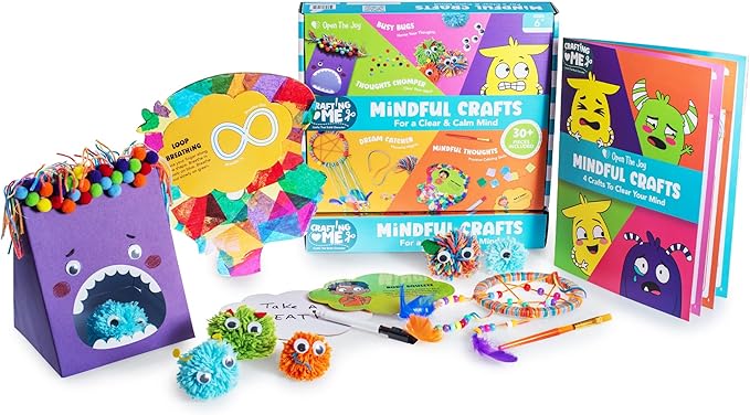 Open The Joy Mindful Crafts Kit for Kids - DIY Emotional Regulation Activities, Calming Tools, Stress Relief, and Mindfulness Art Projects for Children Ages 4 and Up