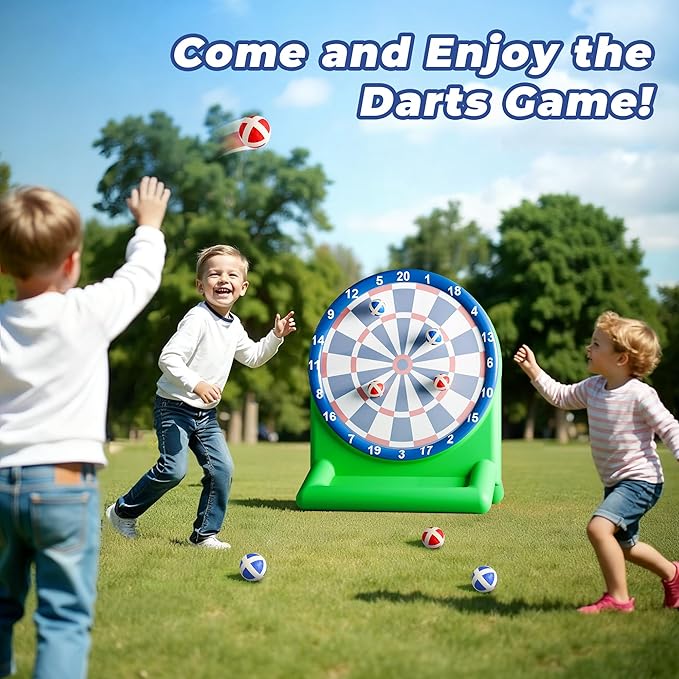 iPlay, iLearn Kids Fun Dartboard Outdoor Toys, Inflatable Dart Board Toss Game, Toddler Backyard Lawn Yard Play, Cool Indoor Family Party Birthday Gift for Ages 3 4 5 6 7 8 Boys Girls Children Teens
