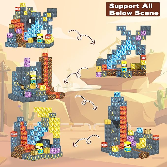 180PCS Magnetic Blocks, Magnetic Building Blocks for Kids, STEM Constructions Toy Magnet Building Sets for Boys Girls Age 4-8, Sensory Stacking Toy Christmas Birthday Gifts for Kids, 0.8" Size