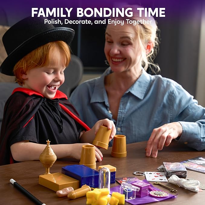 Klever Kits 180+ Magic Set- My First Magic Trick Kit- Amazing Magician Toy with Step-by-Step Video Lessons, for Kids Aged 6+ Easy Tricks of Wand and Illusion Cards