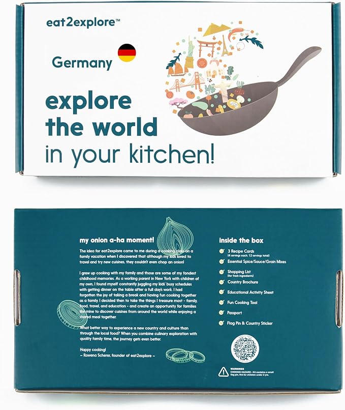 Kids Real Dessert Baking Kit for Families - Interactive & Educational Kit Includes 3 Recipe Cards with Key Ingredients, Baking Tools - Ideal Gift for Kids with Explorer Guide (Explore Germany)