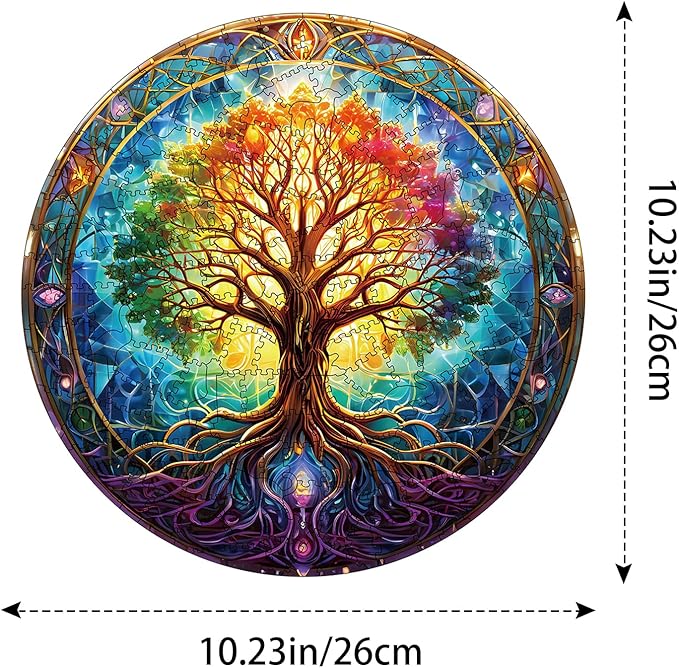 Wooden Puzzles for Adults, 200 Pieces Tree of Life Puzzle Uniquely Irregular Animal Shaped Wooden Jigsaw Puzzles, Creative Gift for Teenagers and Adults