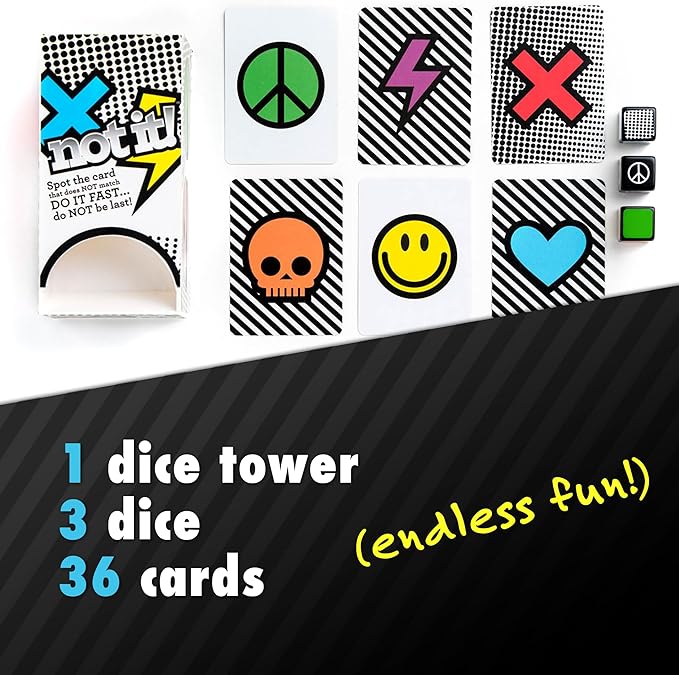 Not It! Dice Tower: Roll The Dice, Dodge The Match, Exciting Family Game Night Fun, 3+ Players Ages 6 and Up - Original