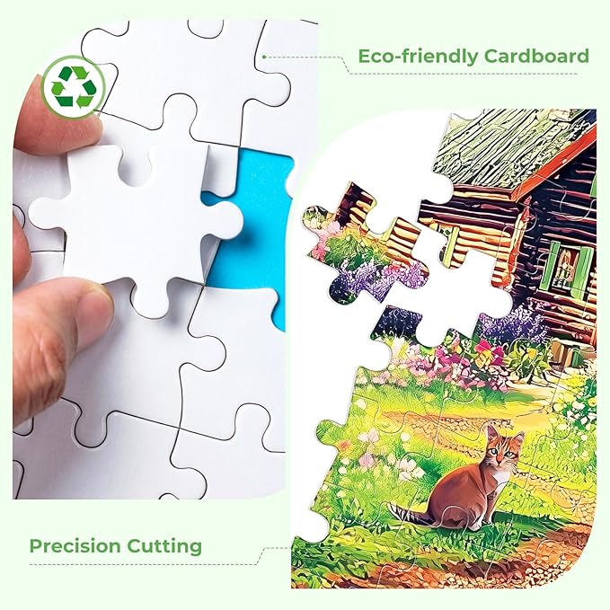 300 Pieces Puzzles for Adults,Snow Mountain House Flowers Birds Truck Themed Puzzle,Large Puzzle Pieces for Seniors,Cats Jigsaw Puzzles for Kids Ages 8-10,Puzzles for Family Game Nights,20.5 x 15 in
