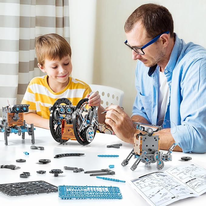 STEM Toys for Ages 8-13, Solar Powered Kits Toys Robotics for Kids Ages 8-12, Educational Building Science Experiment Kit, Boys Gifts for Kids 8 9 10 11 12 13 Years Learning Projects (Gray)