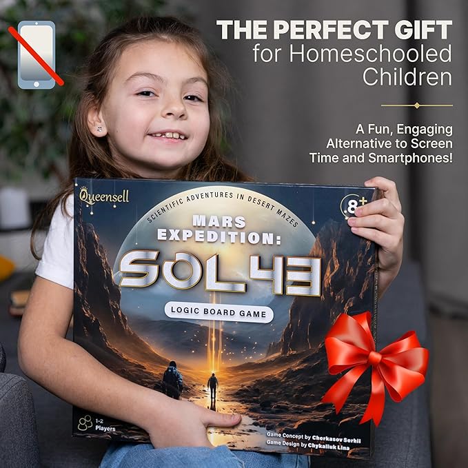 Logic Board Games for Kids and Adults – Mars Expedition SOL43 + Expansion Set – Montessori STEM Educational Toys Gift - Logic Game with Solo Mode for 1-2 Players for Ages 8 and up