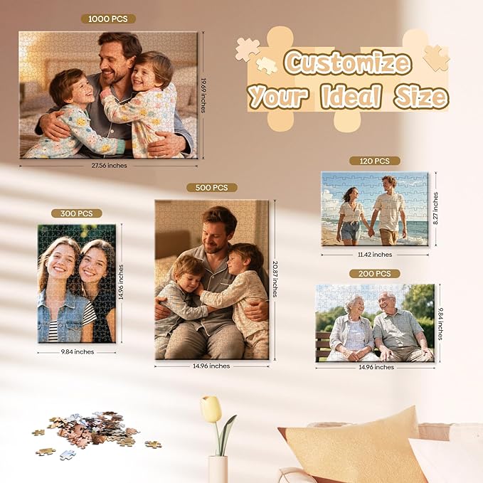Personalized Puzzle Gifts for Christmas, Custom Photo Gift for Dad from Daughter Son Kids, Dad Gifts for Husband from Wife, Customized Presents for Father's Day Birthday Christmas