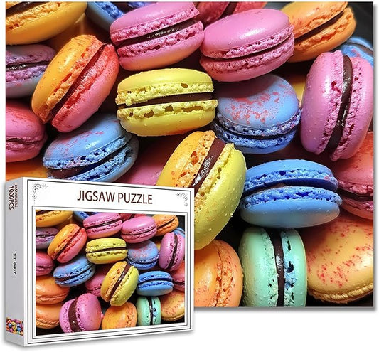 Tucocoo Colorful Macaron Jigsaw Puzzles for Adults 1000 Pieces, Hard Difficult Challenging Puzzles for Adults DIY Crafts Puzzles for Home Decoration Gifts, Family Puzzle Perfect for Game Nights