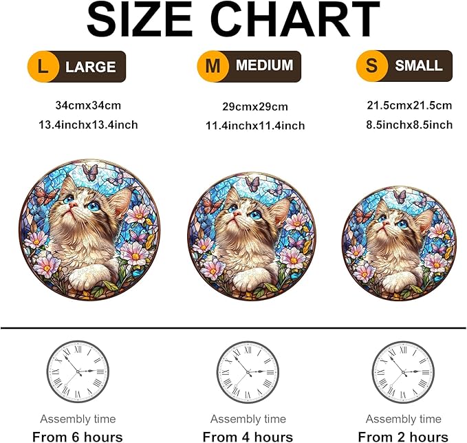 Wooden Puzzle 100PCS Ragdoll and Butterfly Unique Shape Advanced Wood Puzzle for Adults,Holiday Birthday Gift,Craft kit (Ragdoll and Butterfly, Large)