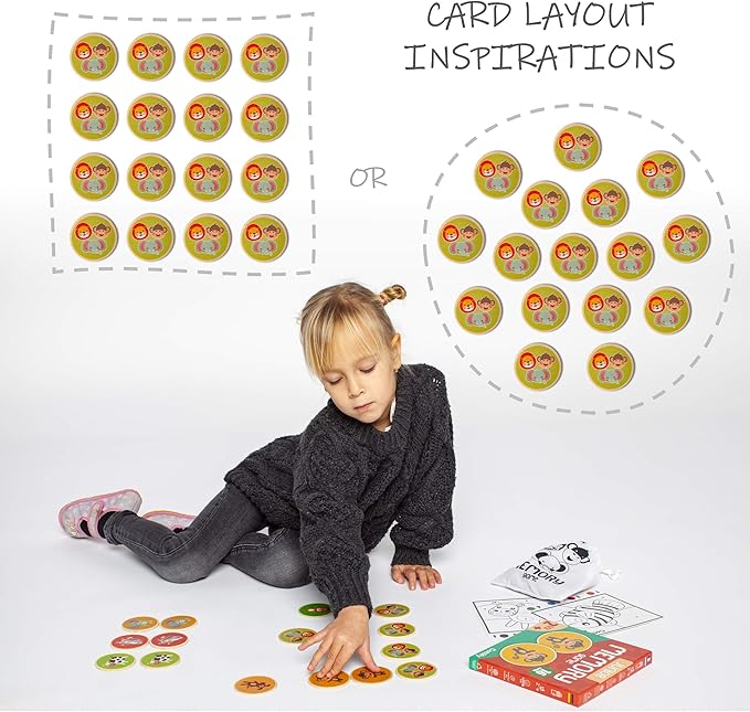 Montessori-Inspired Wooden Matching Game for Toddlers 2-4 Years - Durable, Scratch-Resistant 16 Card Set, Includes Carry Bag - Memory Game for Toddlers 2-4 Years - Cognitive Verbal Skills Development