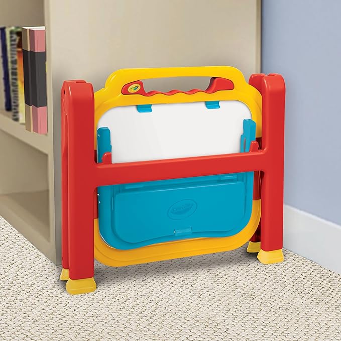 Crayola Triple-The-Fun Art Easel, Toddler Easel, Chalk Board, Magnetic Easel, Painting Set, Art Set, Arts & Crafts Kit, Gifts for Kids, Ages 3+