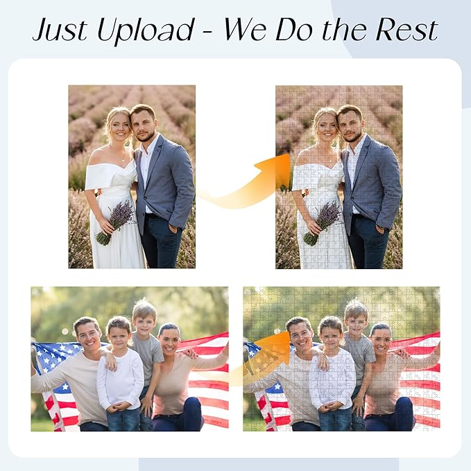 Custom Puzzles from Photos - 300/500/1000-Piece Custom Puzzle with Picture & Text - Personalized Jigsaw Puzzle for Adults & Kids - Family, Wedding, Pet, Birthday Gift