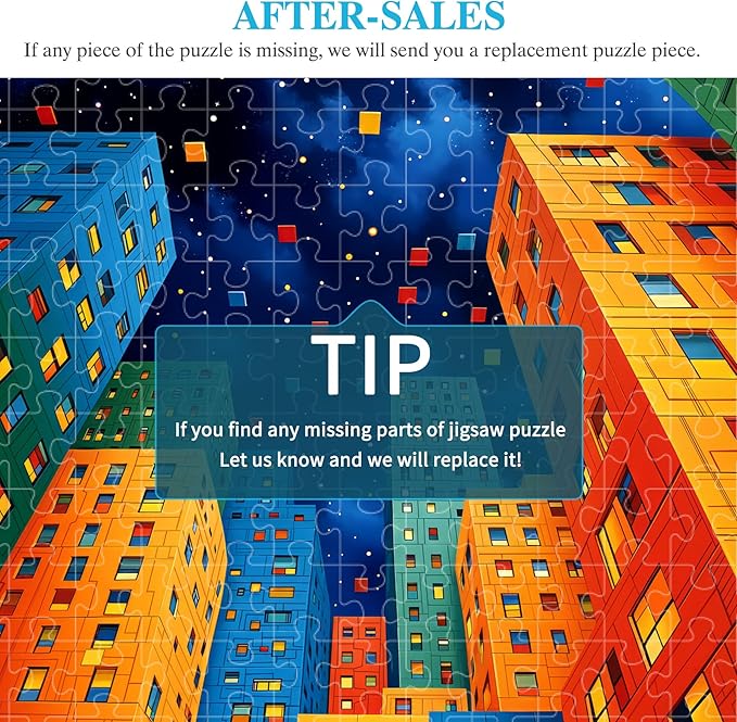 ALL4JIG Geometric City Fun Jigsaw Puzzles for Adults and Kids, 500 Pieces, 20.47" x 14.96", Christmas Secret Santa Gift, White Elephant Gifts, Number Partitioned for Easy Solving