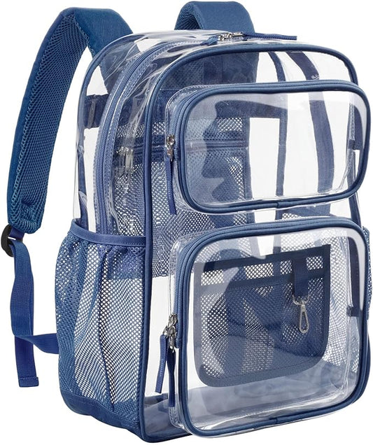 PACKISM Clear Backpack for School - 17 inch Large Heavy Duty Clear Bookbag, See Through PVC Backpacks (for age 12 above)
