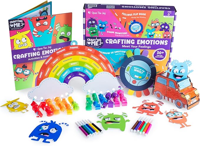 Open The Joy Crafting Your Emotions – DIY Emotional Awareness & Mindfulness Craft Kit for Kids – Creative Arts & Sensory Play for Emotional Regulation & Self-Expression – Ages 4 and Up