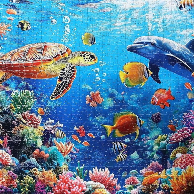 Moruska Underwater Puzzles 1000 Pieces for Adults Under The Sea Animal Jigsaw Puzzle Ocean Scene 1000 Piece