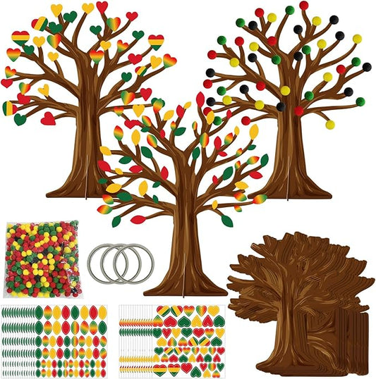 Cinrobiye 30 Sets Black History Month Party Supplies Craft Kits,African American Ornaments Decorations DIY Sets BHM Festival Crafts Decor for Kente Party Classroom Activities (BHM 1)