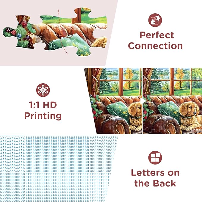 300 Pieces Jigsaw Puzzles for Adults, Golden Retriever Jigsaw Puzzles for Kids Adults Seniors, Adult Puzzles 300 Pieces, Challenging Puzzle Great Gift for Family Friends