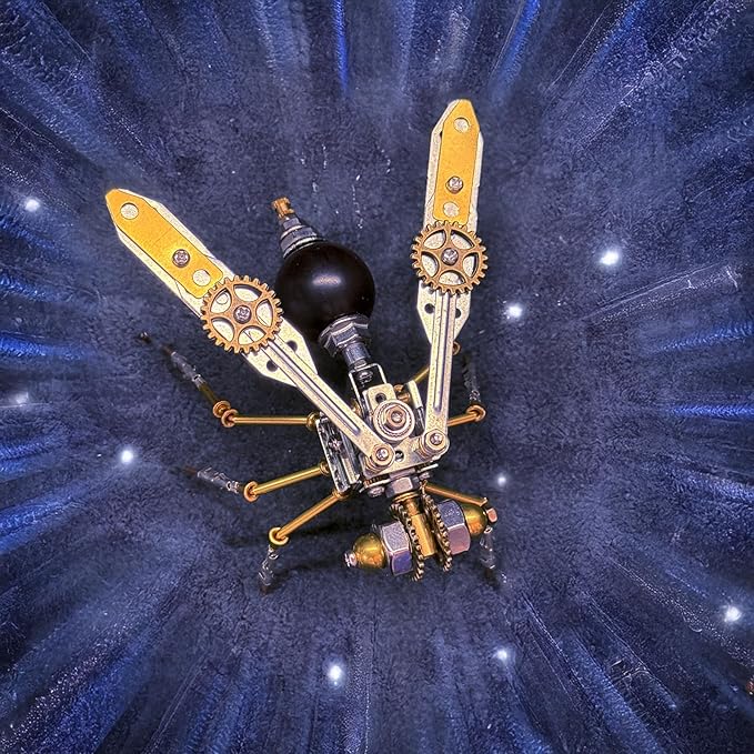 Metal Insect Bug Mechanical Steampunk Sculpture Insect Clockwork 3D Steampunk Metal Puzzle Kits for Adults (Mechanical Wasp)