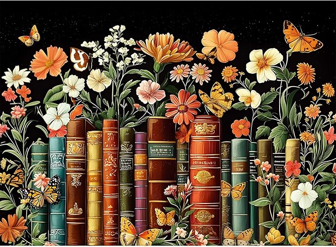 500 Piece Puzzle for Adults | Vintage Wildflowers Books Puzzle | Recycled Cardboard Plant Flowers Jigsaw Puzzle 500 Pieces | Challenging Game Home Decor Birthday Party Gift Toy for Adults Kids Seniors