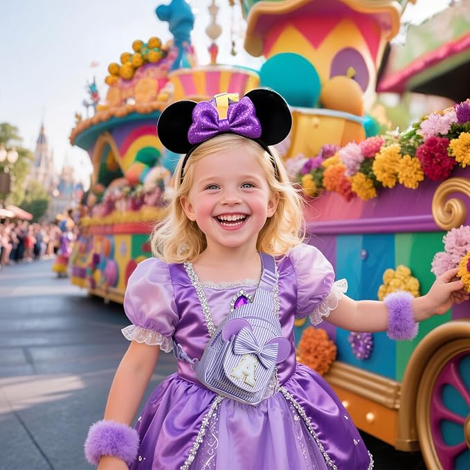 Purple Crossbody Bag, Gifts for Little Little Girl, Birthday Gifts for 3 4 5 6 7 8 9 10 Year Old Girls Gift Ideas, Birthday Gift for Little Girl Kids, Small Initial Belt Bag (Purple N)