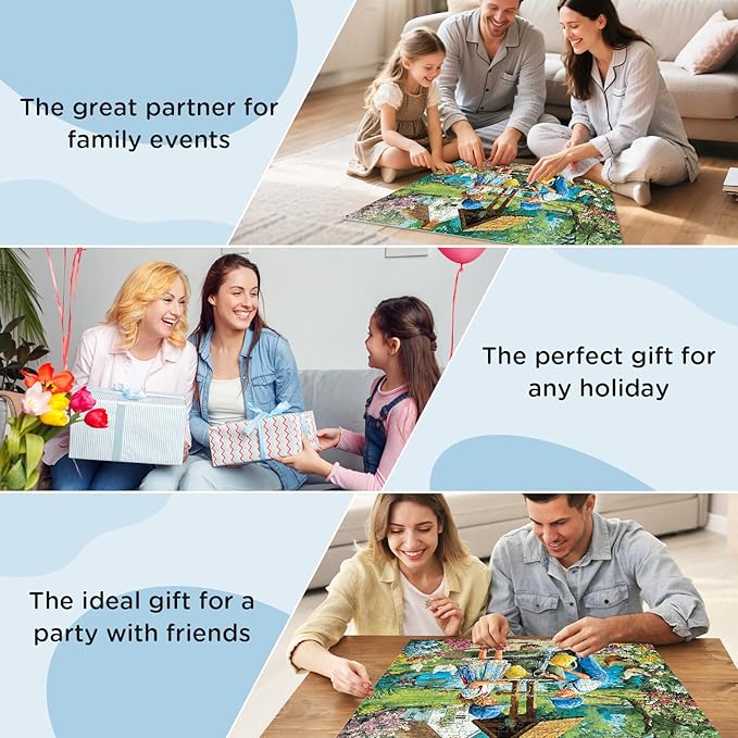300 Piece Puzzle for Adult, Wonderful Childhood Jigsaw Puzzle for Adult Kids Seniors, Recycled Paper Unique Village Scene Jigsaw Puzzle, Challenging Family Game, for Friends Men Women 20.5 * 15 in