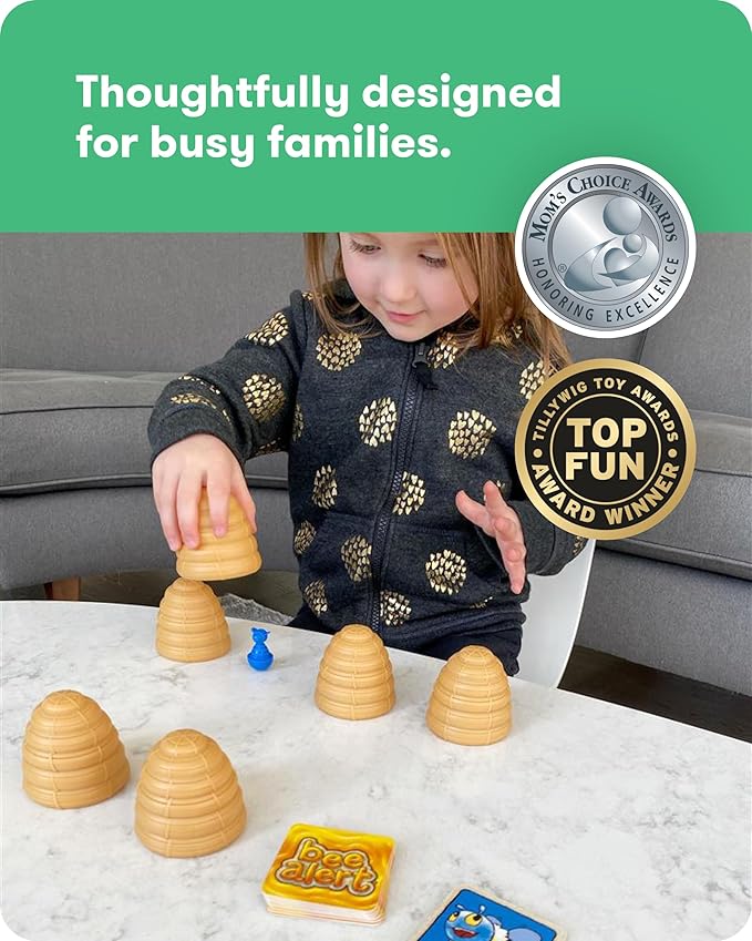 SimplyFun Bee Alert - A Matching Game for Kids That Tests Your Memory and Patience While Learning How to Take Turns - Educational Learning Game - 2 to 5 Players - for Kids Ages 5 & Up
