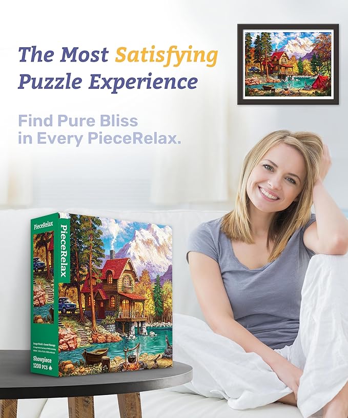PieceRelax Plastic Jigsaw Puzzles for Adults 1200 Pieces - Image World - Forest Therapy Most Satisfying Table Games and Gifts No Puzzle Mat Required [H3568]