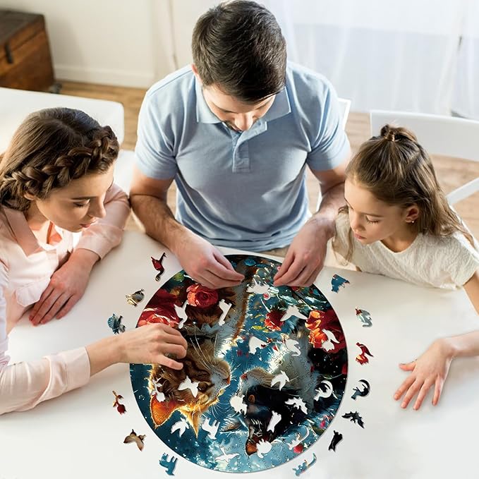 Wooden Puzzle for Adults - 200 Piece Irregular Animal Shaped Jigsaw Puzzle, Unique Creative Gift for Teenagers and Adults