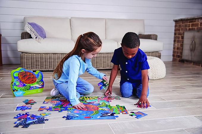 Crocodile Creek Jigsaw Puzzle, 36 Piece for Kids 3 Years and Up, Heavy-Duty Shaped Box for Storage, Finished Puzzle Size 18 x 24 inches, Sea Turtle