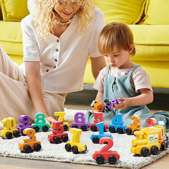 Magnet Number Train Set for Toddlers 1 2 3 4 Years Old - Counting Toy, Color Sorting Toy, Preschool Educational Activities, Learning Toy, Train Birthday Gifts for Boys Girls 1-3, 2-4
