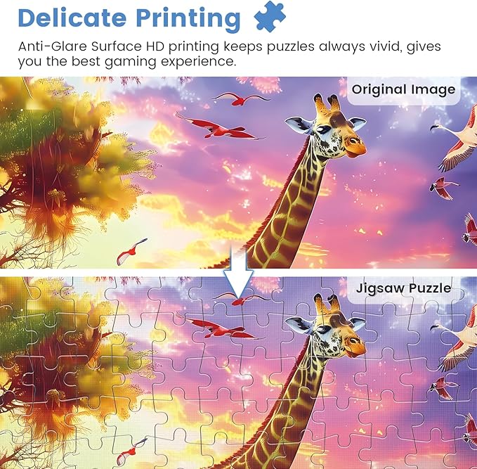 300 Piece Puzzles for Adults,Animals of The Savannah Jigsaw Puzzle for Adults Kids Seniors,Recycled Cardboard Large Piece Puzzle 300 Piece,Family Activity Great Gift for Family Friends 20.5 * 15 in