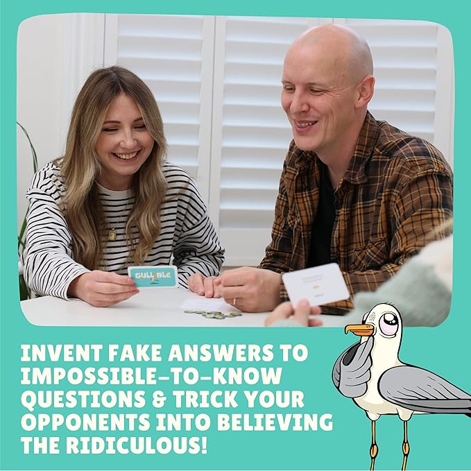 Gullible: The Hilarious Team Game of Creativity, Bluffing and Astonishing Facts. Will You Fool Your Family and Friends or Believe The Unbelievable? (Gullible - Same Game, Smaller Box) (New Edition)