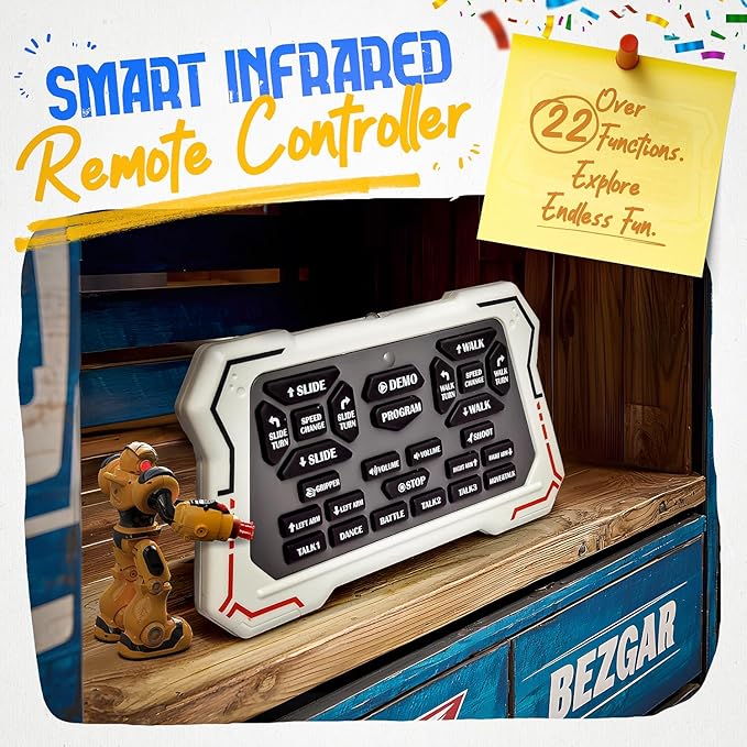 BEZGAR Robot Toys for Kids 3-12 Years Old - Big RC Robot Programmable Dancing with 22 Actions, Remote Control Emo Robots Supporting 78 Changing Expression Christmas Birthday Gift for Boys and Girls