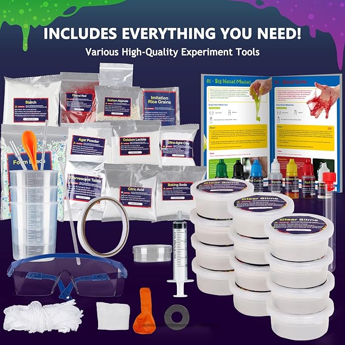 Boys First Gross Science Kit for Kids Age 6-8 8-12, Science Slime Kit for Boy, Christmas Birthday Gift Ideas for Boy 8-10, Chemistry Set with Brain Dissection, Poop Experiment, STEM Toys