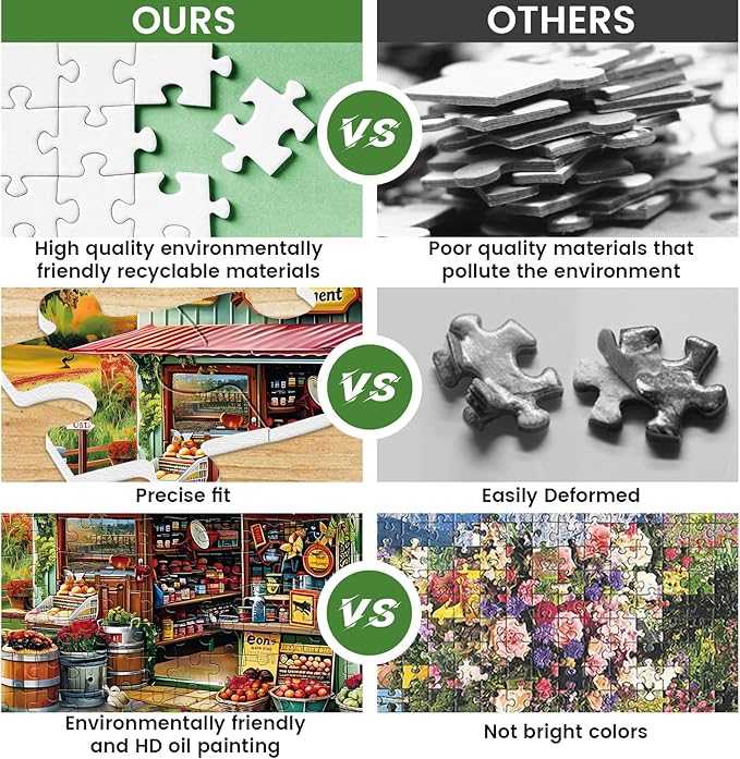 300 Piece Jigsaw Puzzle for Adults Large Piece Shop Puzzle Recycled Cardboard Paper Puzzles Coolest Difficult Puzzles for Kids Adults Elderly Perfect for Family Games 20.5 * 15IN