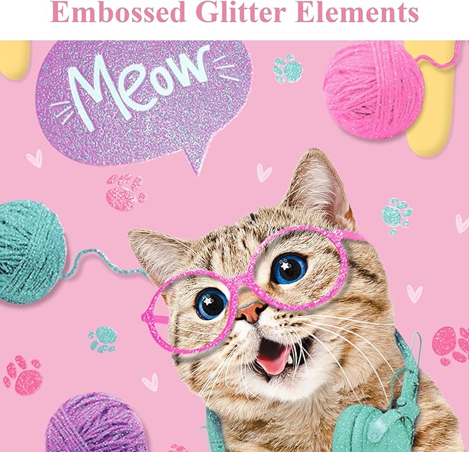 Cat Journal for Girls - Gift for Kids - Diary with Pen & Magnetic Closure, 192 Pages for Writing, 5.3"x7.5" Hardcover Lined Notebook