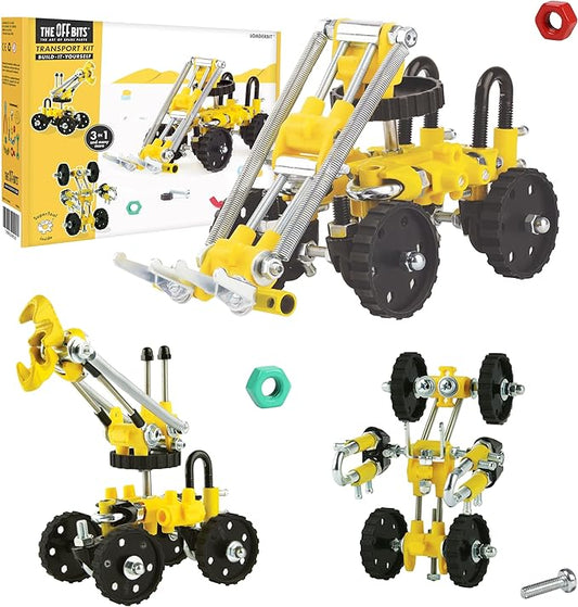 The Off Bits Build Your Own Excavator Toy, 150+ Pcs Vehicle Construction Toys, LoaderBit Educational Stem Building Toys, STEAM Gift for Kids, Engineering Kit for Kids 8 9 10 11 12 Years Old
