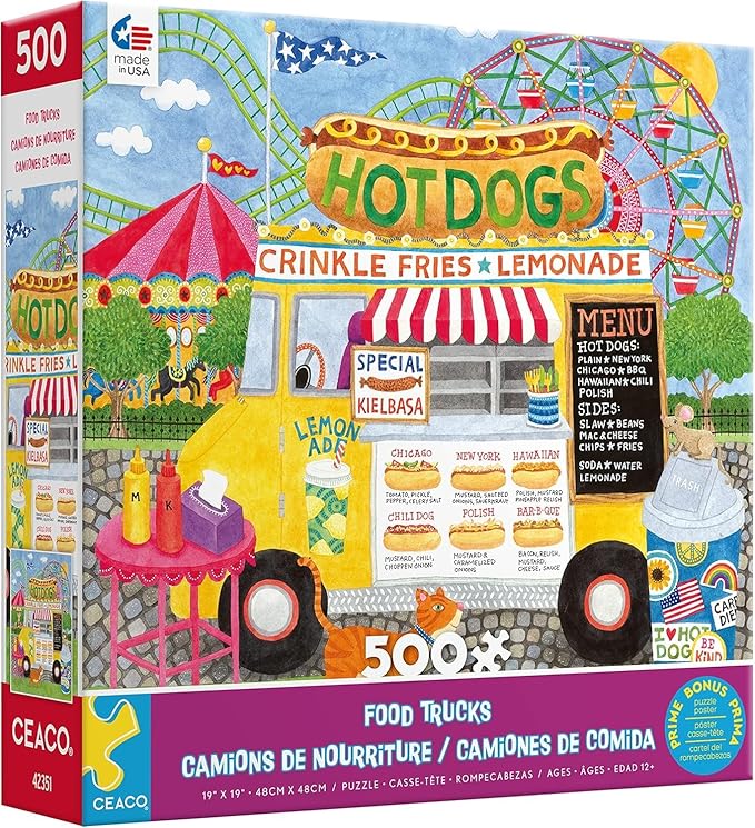 Ceaco - Food Trucks - Hot Dog Truck II - 500 Piece Jigsaw Puzzle