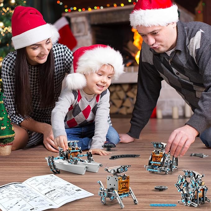 STEM Toys for Ages 8-13, Solar Powered Kits Toys Robotics for Kids Ages 8-12, Educational Building Science Experiment Kit, Boys Gifts for Kids 8 9 10 11 12 13 Years Learning Projects (Gray)