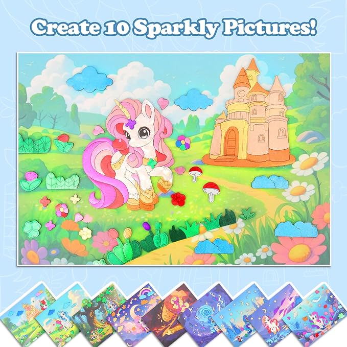 MyPixie Foil Art & Fun - No Mess Unicorns Foil Crafts for Kids, DIY Creative Activity, Craft Kits & Supplies, Birthday Gifts, Arts & Crafts, Toys, Gifts for Ages 4, 5, 6, 7, 8, 9, 10